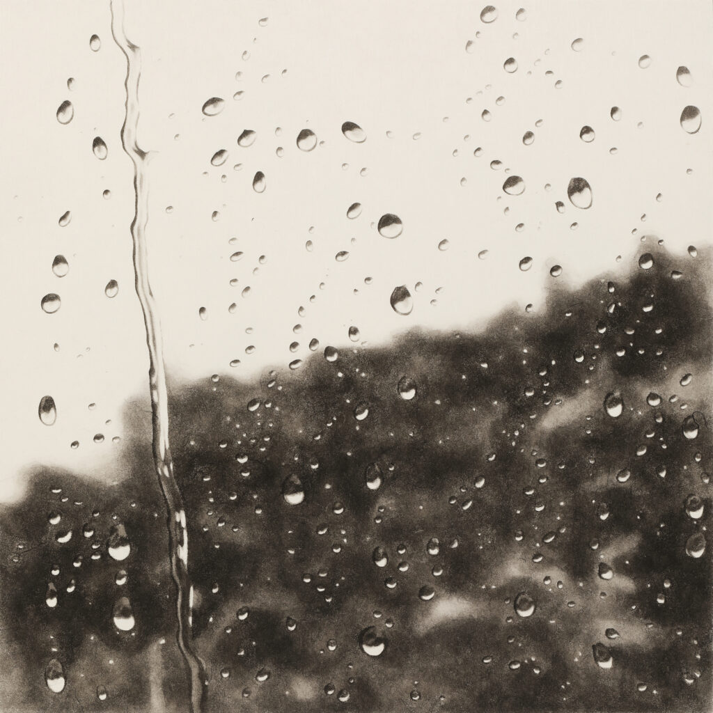 작은집-지붕2, 한지에 먹, 60.6x60.6cm
