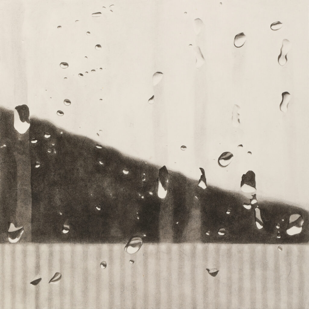 작은집-지붕5, 한지에 먹, 60.6x60.6cm