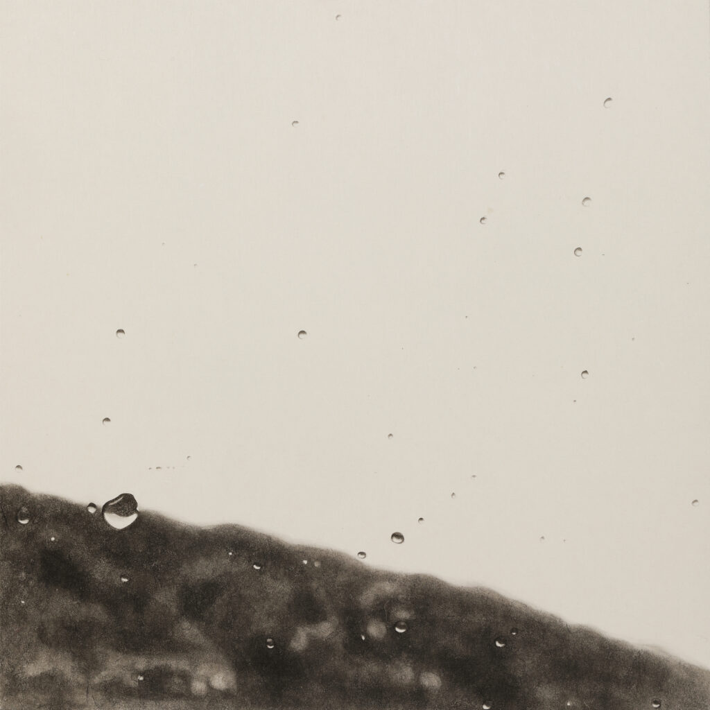 작은집-지붕6, 한지에 먹, 60.6x60.6cm