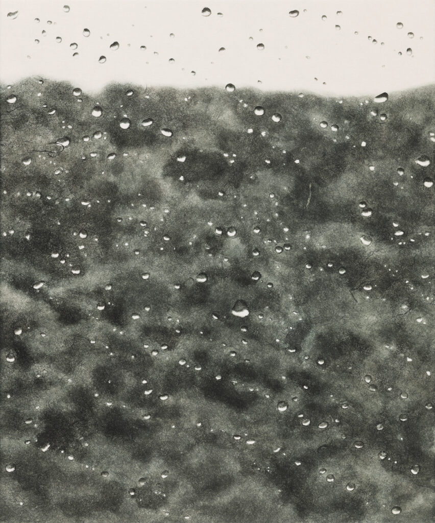 비 오는 0km의 풍경4-1 한지에 먹, 45.5x37.9cm, 2025