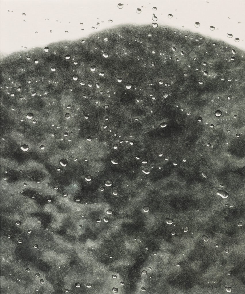 비 오는 0km의 풍경4-2 한지에 먹, 45.5x37.9cm, 2025