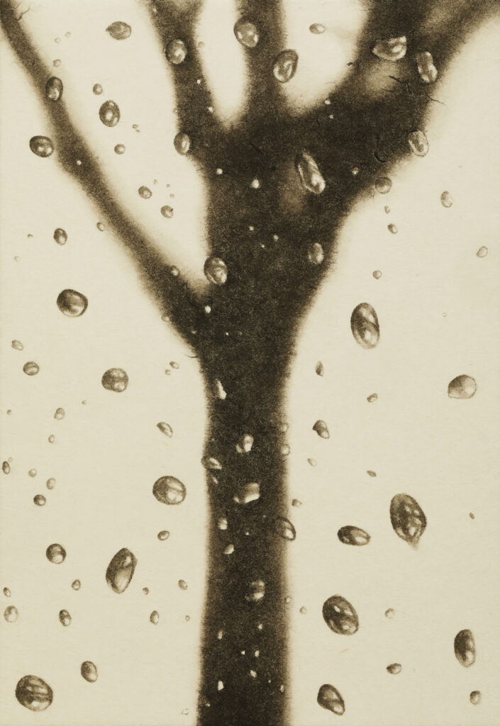 비 오는 770km의 풍경11, 한지에 먹, 30.5x21cm, 2024