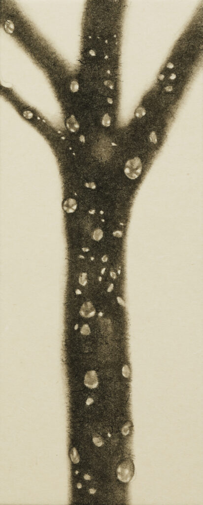 비 오는 770km의 풍경12, 한지에 먹, 30x12cm, 2024