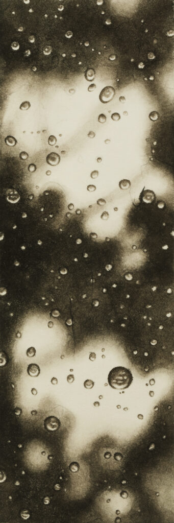 비 오는 770km의 풍경5, 한지에 먹, 30x10cm, 2024