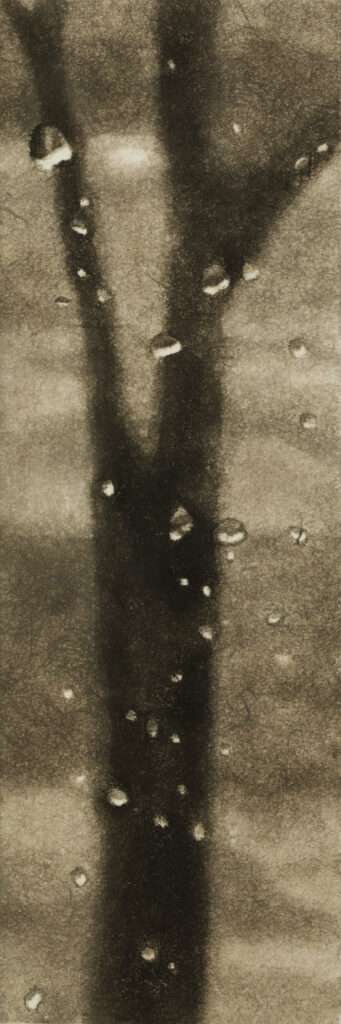 비 오는 770km의 풍경7, 한지에 먹, 30x10cm, 2024